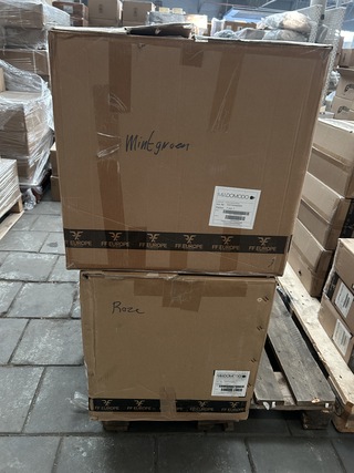 4x Eetkamerstoel Miadomodo, mintgroen, roze